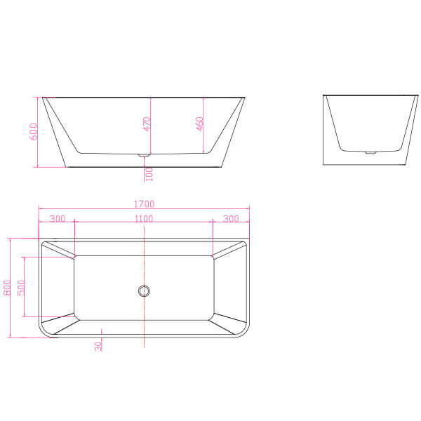 Акриловая ванна 170x80 AVS Крокус c донным клапаном ClickClack AVS-88301-170