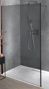 Душевая перегородка Jacob Delafon Contra 120 профиль черный матовый, стекло тонированное