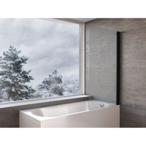 Шторка на ванну Kolpa San Andromeda BS 120 профиль черный, стекло прозрачное