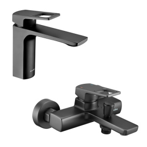 Комплект смесителей Swedbe Kronos 2010B+2030B черный матовый