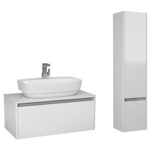 Тумба 900 1ящ + Пенал Белый мат Hanna DIBORG