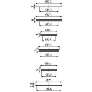 Комплект прокладок к сифонам для кух мойки Alcaplast P067